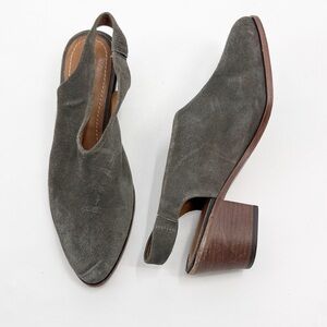 Trask Tess Sling Back Suede Pumps Gray size 7.5